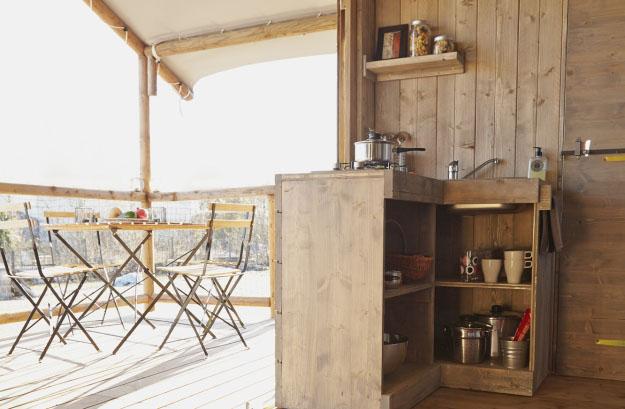 Cabane lodge - vue sur terrasse